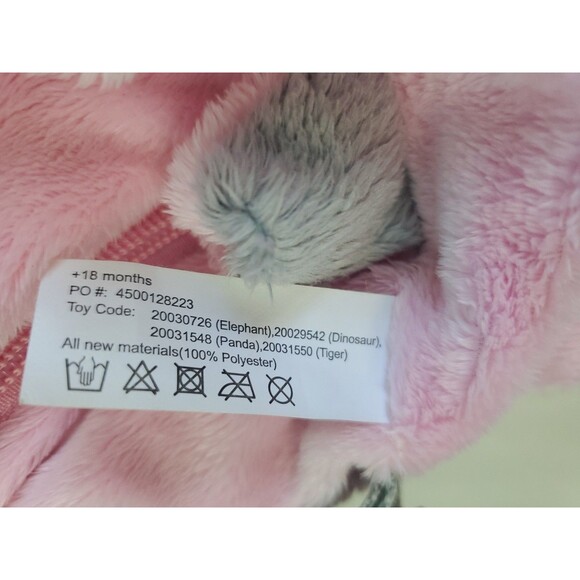 Chupa Chups Pink Triceratops Dinosaur Plush Backpack Promo Carry Bag 12" - Picture 8 of 9